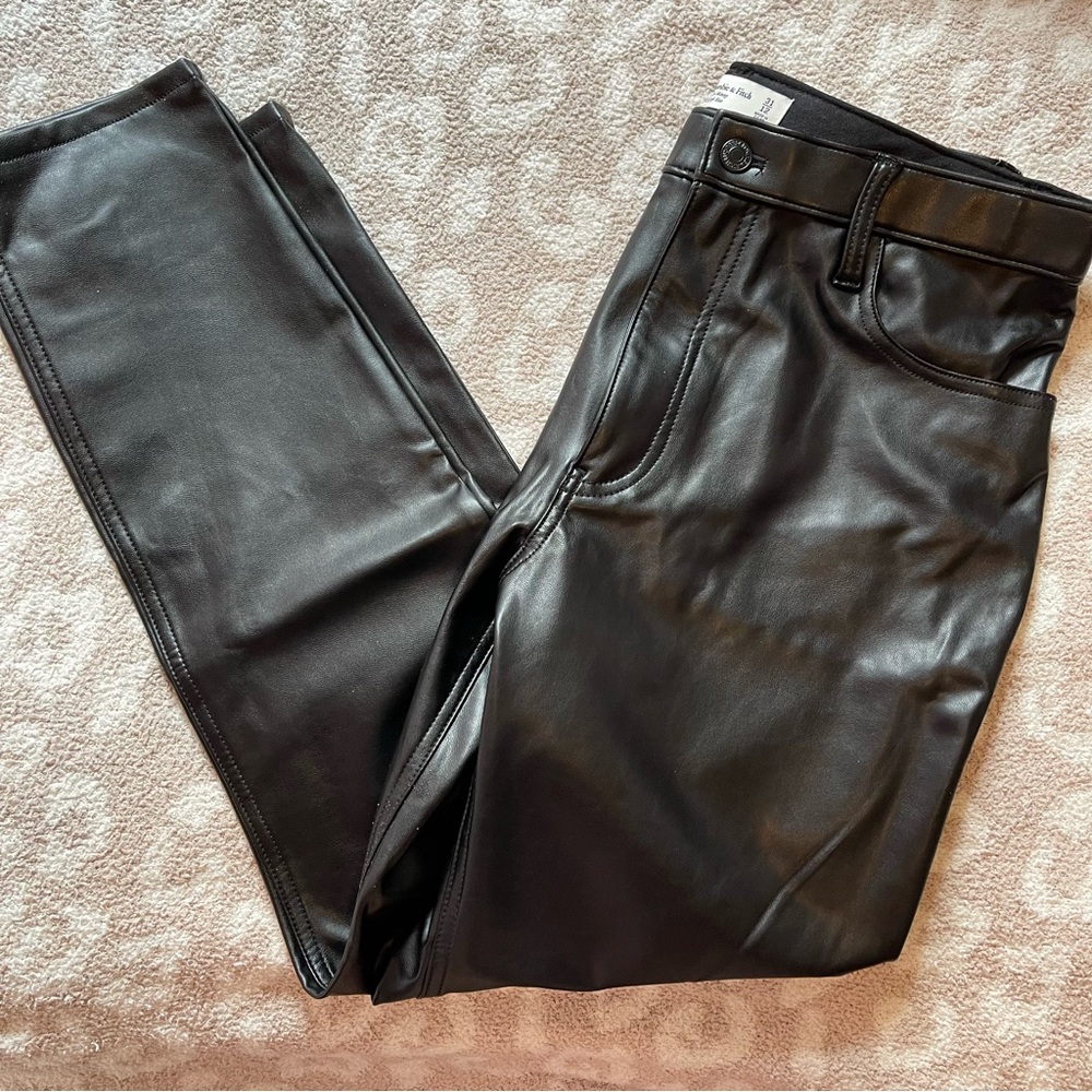 Abercrombie & Fitch Faux Leather Skinny High Rise Leggings Size 31/12